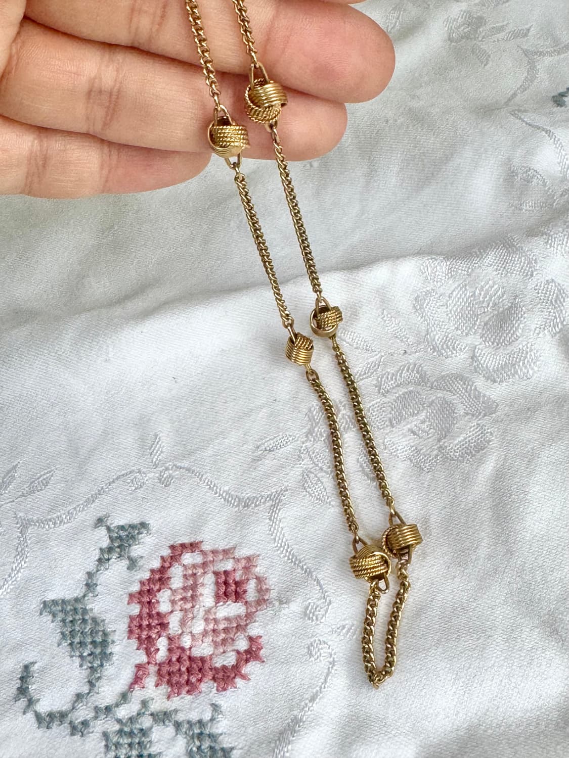 미국 빈티지 골드 매듭 체인 목걸이 상품이미지3