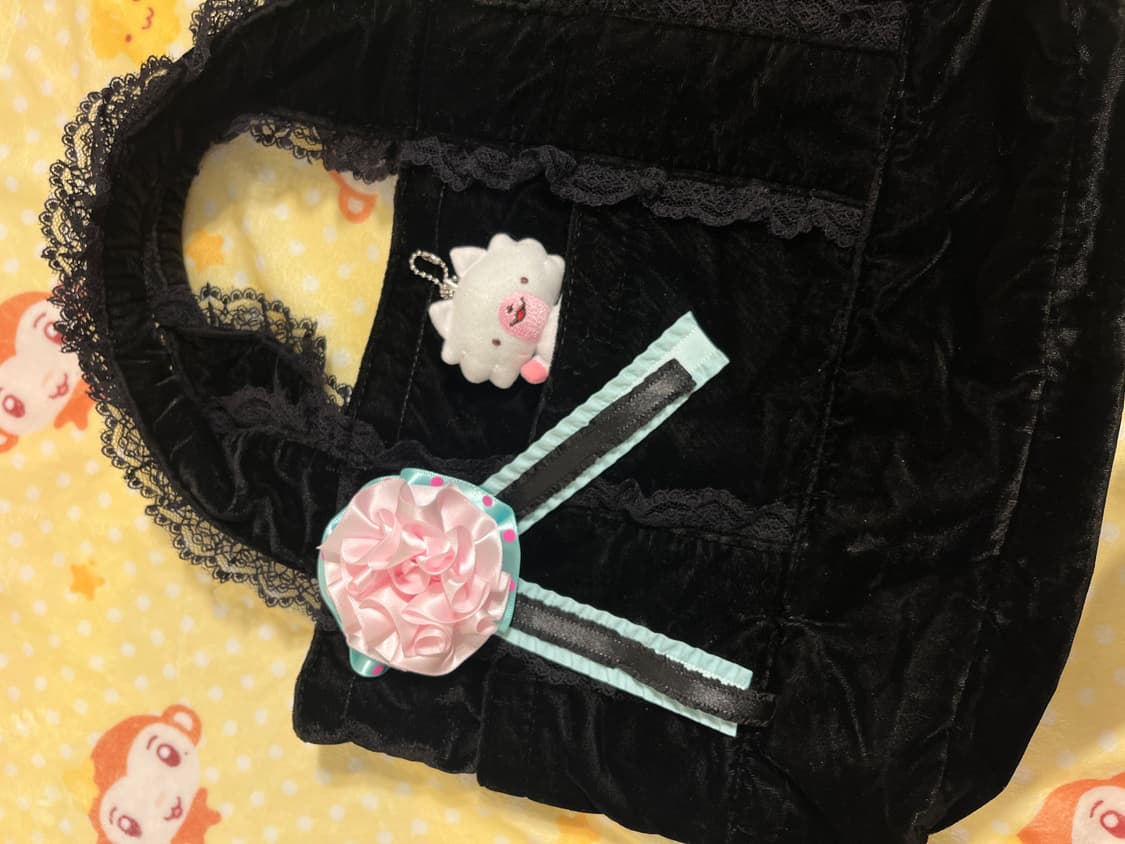 블랙 벨벳 토트백 🌹 상품이미지5