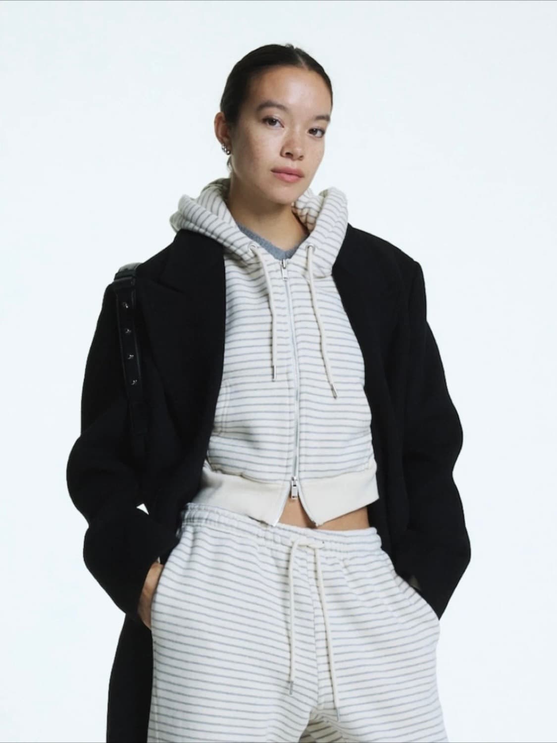 글로니 G CROP ZIP UP 스트라이프 상품이미지1