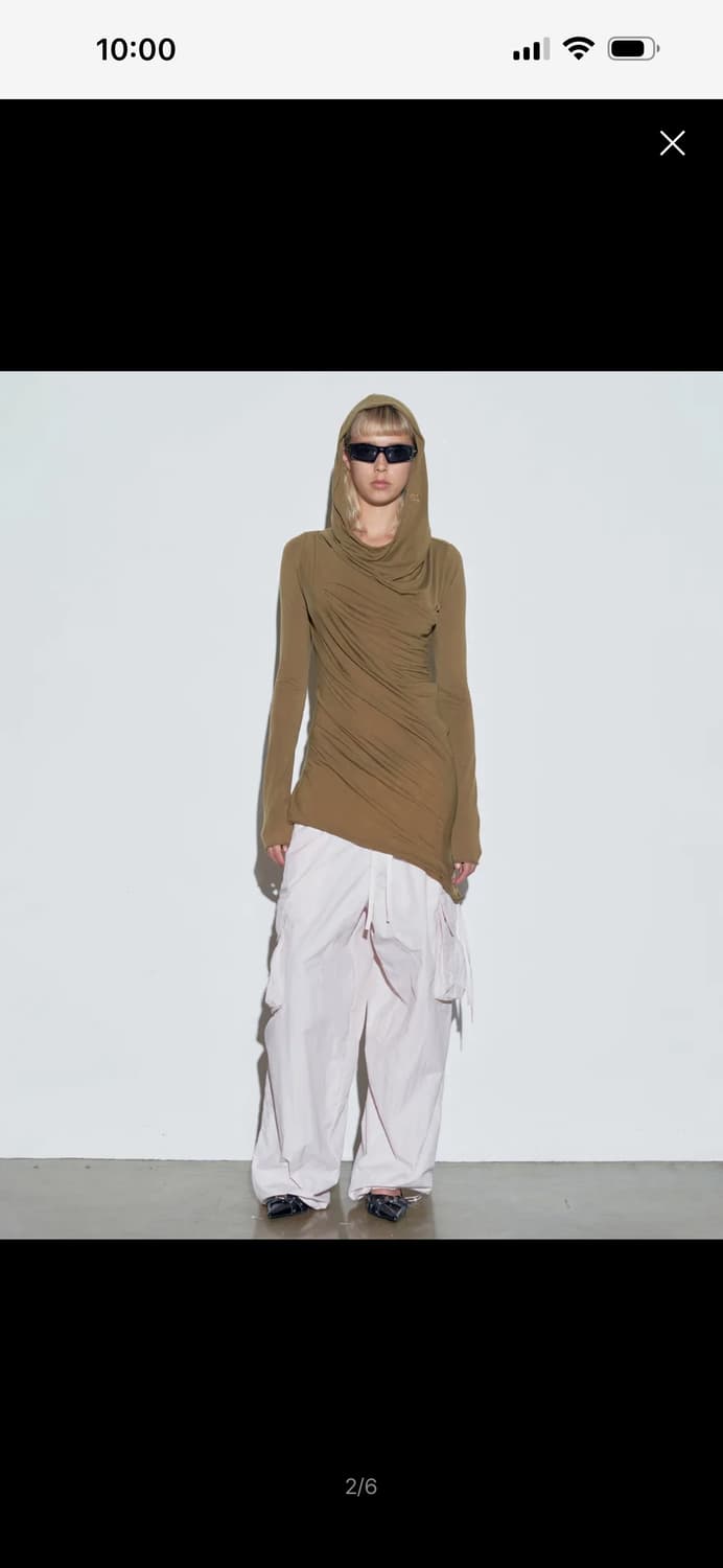 스컬프터 투웨이드레이프원피스TwoWay DrapedHoodie Tan M 상품이미지2