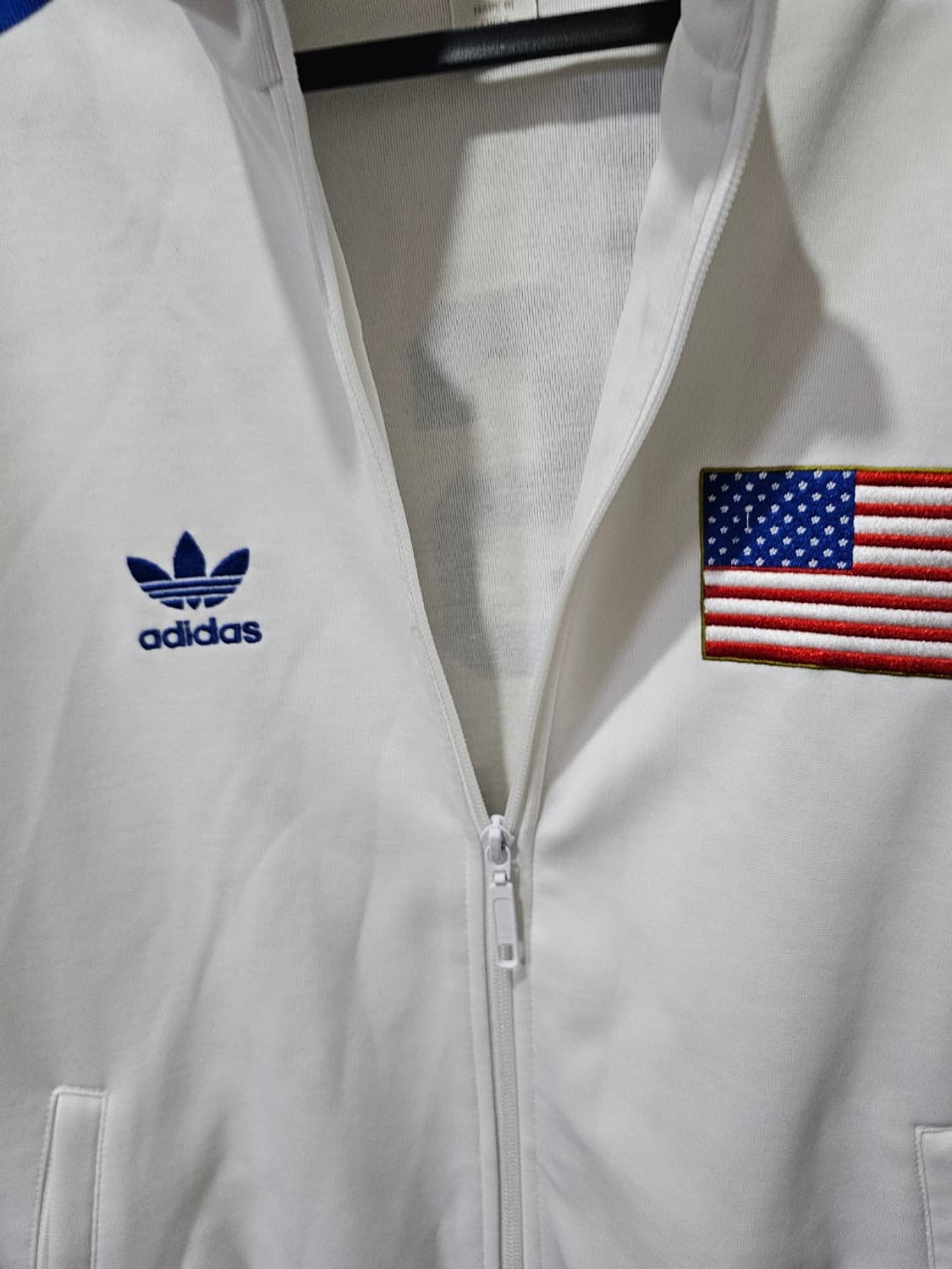 아디다스 희귀 성조기 미국 USA 화이트 트랙탑 져지집업 100/L 상품이미지3