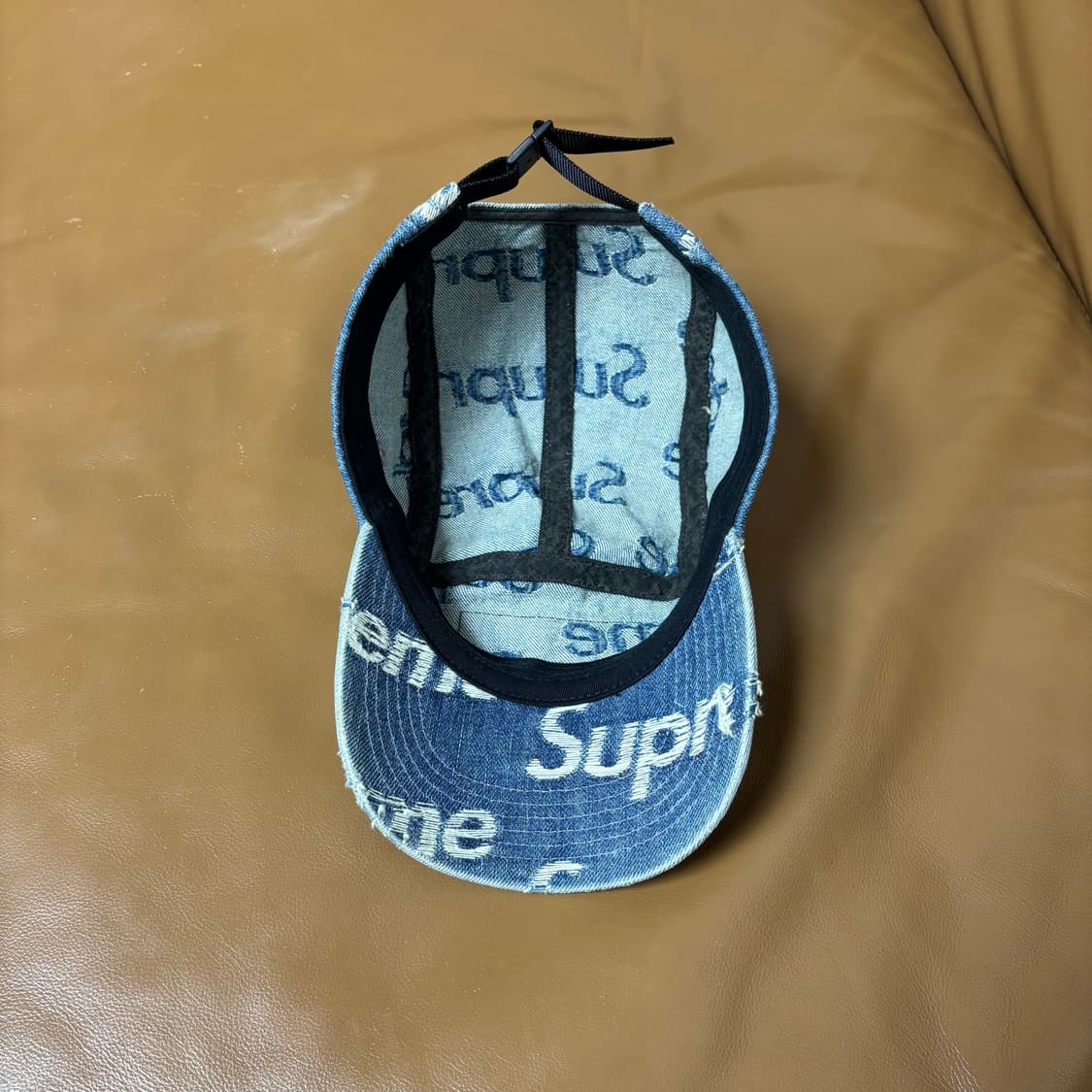 슈프림 캠프캡 모자 박스로고 21SS 프레이드 데님 상품이미지6