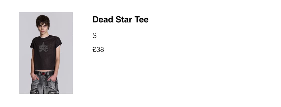 제이디드 런던 Dead Star Tee 상품이미지2