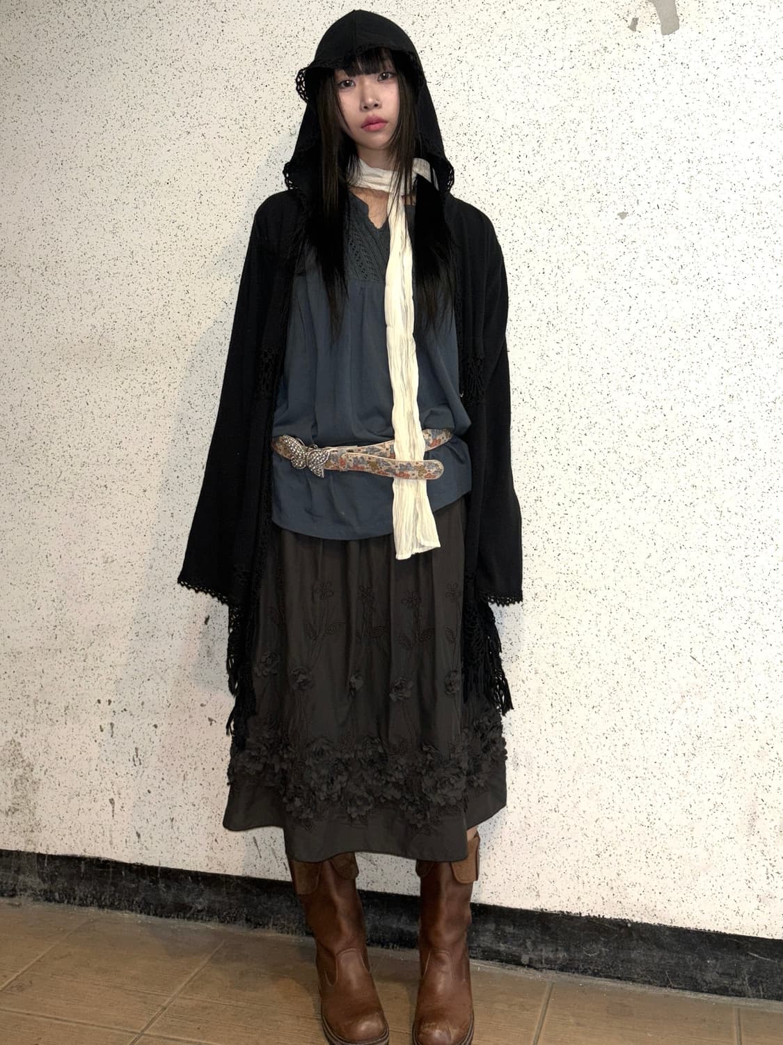 재페니즈 네이비 레이스 탑 상품이미지3