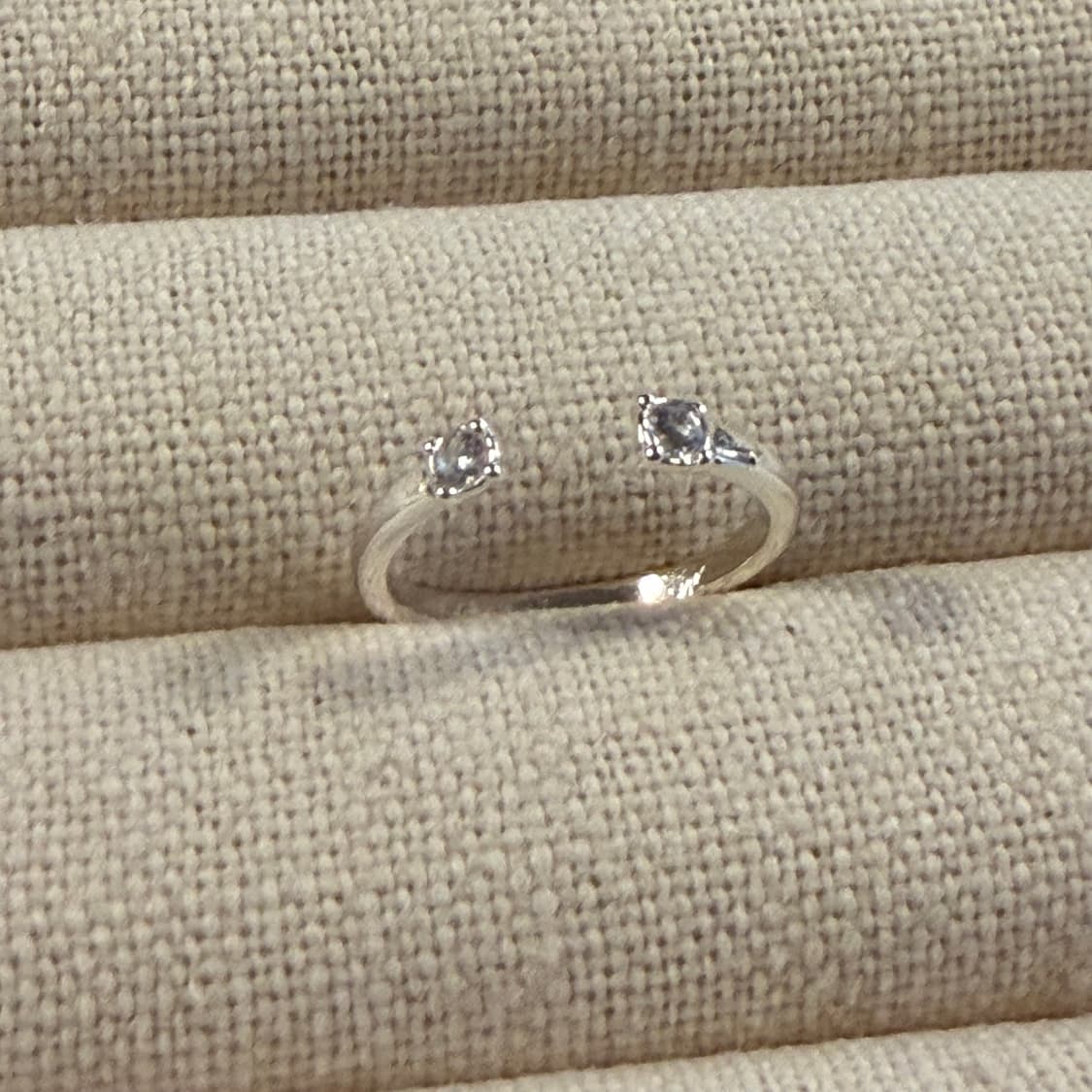 새상품 여성 신주 은도금 오픈큐빅 반지 상품이미지3