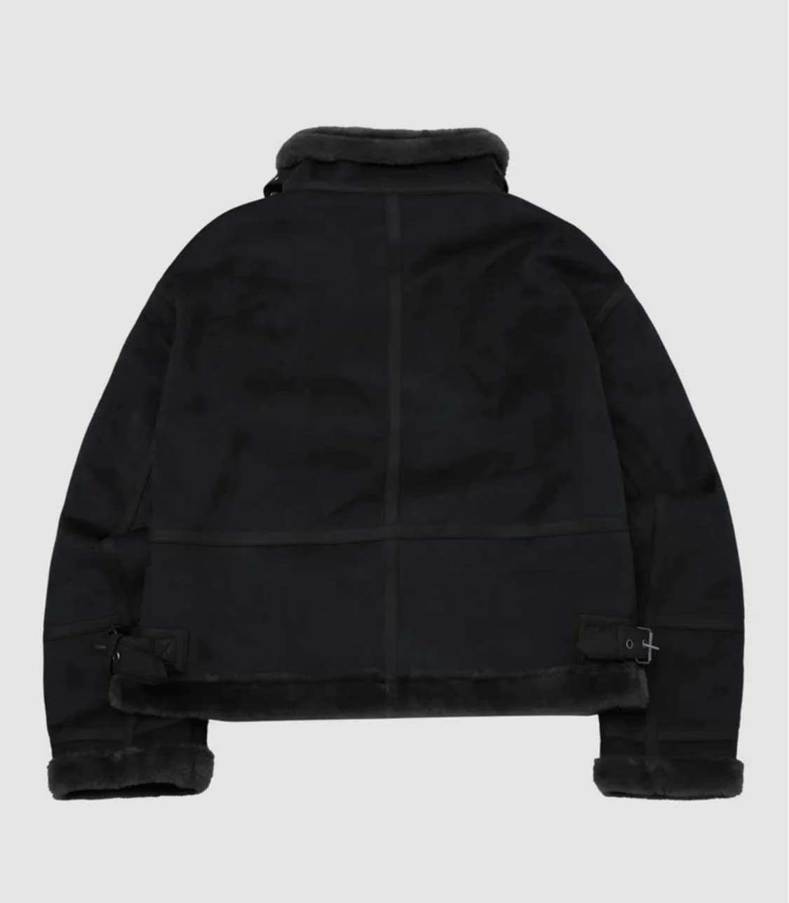 플레이스 스튜디오 하이넥 버클 무스탕 블랙 상품이미지2