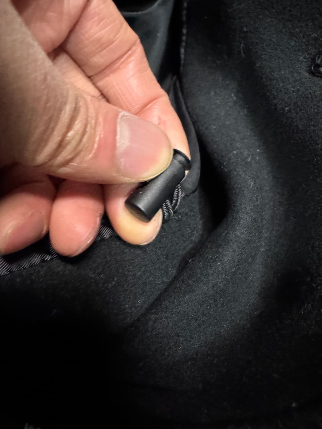 희귀!! 솔리드옴므 허리 스트링 울 집업 후드 코트 M 블랙 우영미 상품이미지4