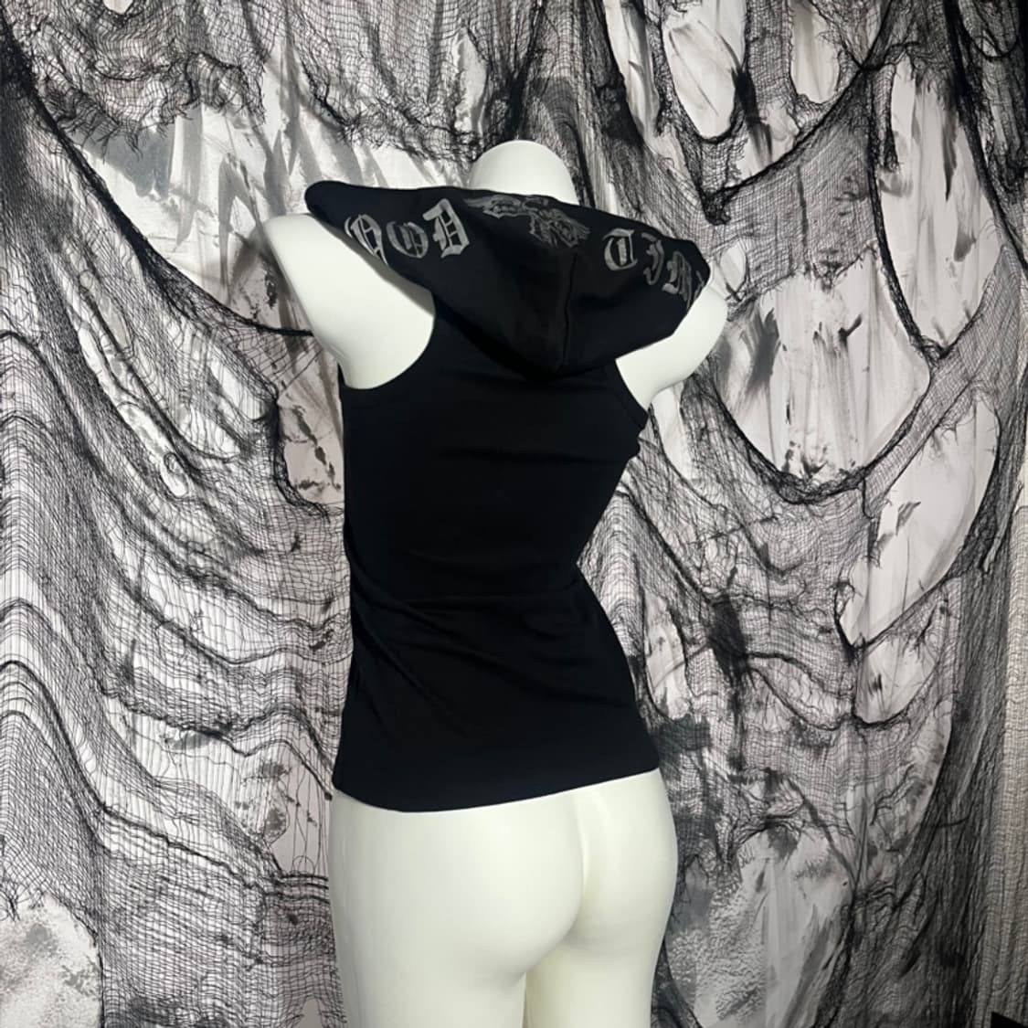 Punk Cubic Skull Hoodie sleeveless 상품이미지5