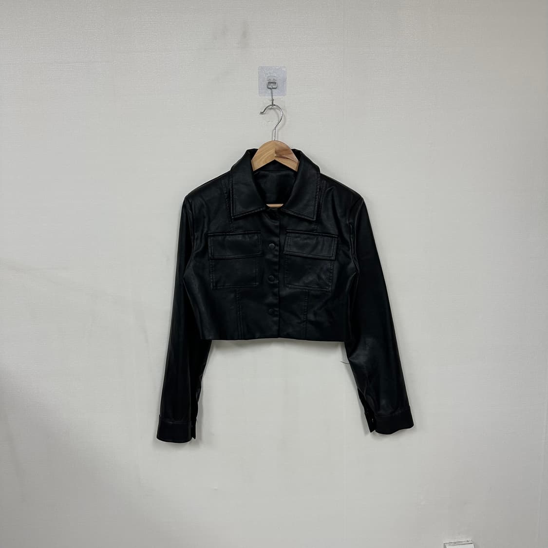 크롭 레더자켓M 상품이미지1