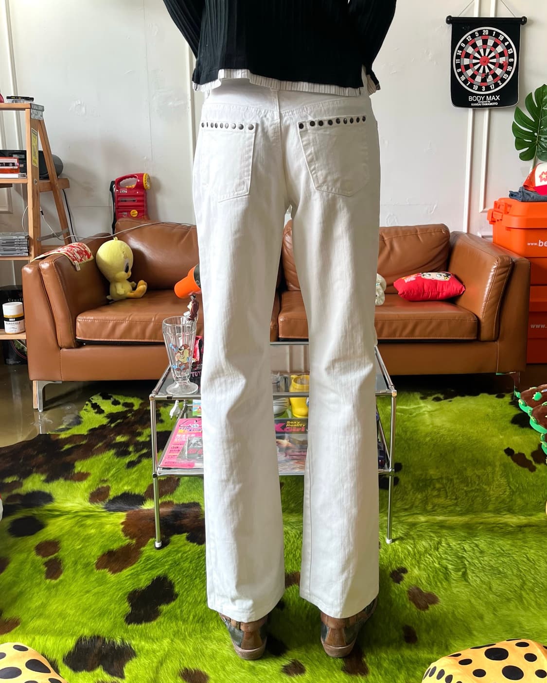 90-00s RUSH/HOUR Destroyed White Pants 상품이미지2