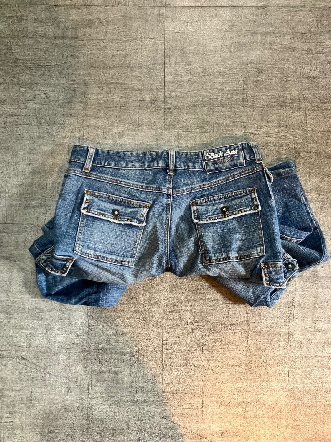 일본빈티지 Backand 핀터깔y2k 보헤미안펑크 카고부츠컷팬츠 상품이미지2