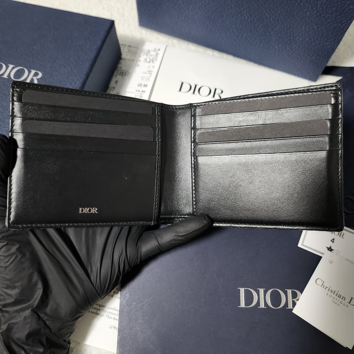 [영수증/풀구성]디올 오블리크 자카드 반지갑 베이지 상품이미지4