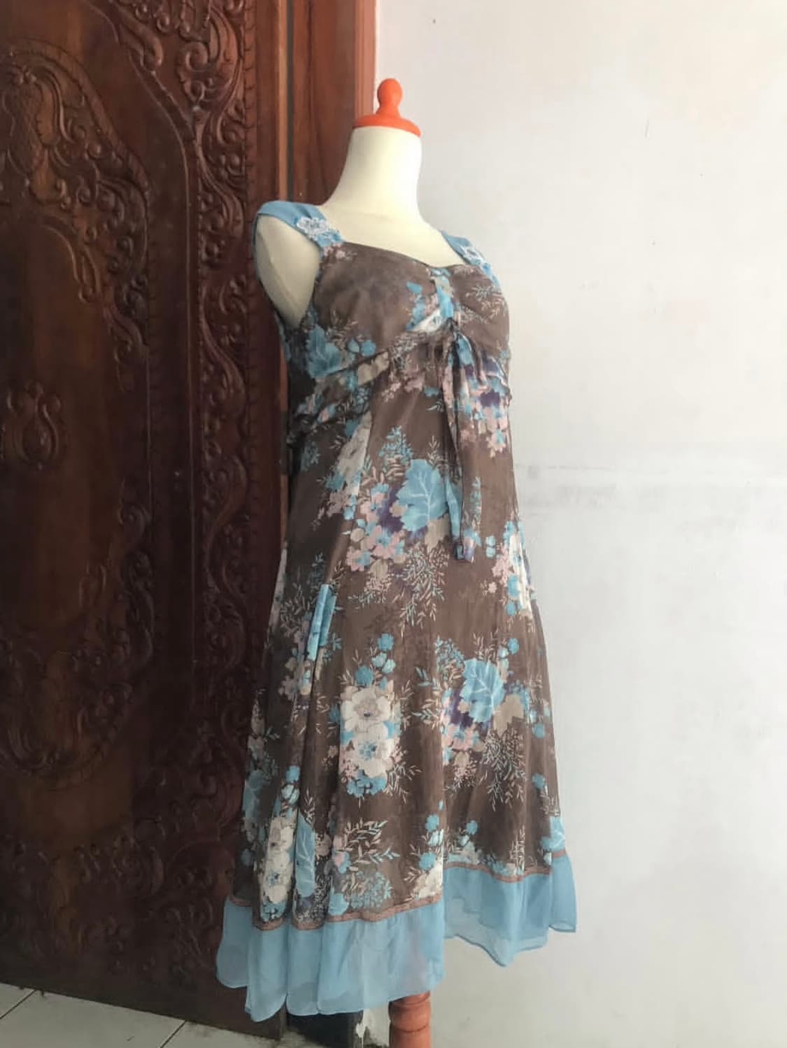 플로럴 슬리브리스 원피스 상품이미지3