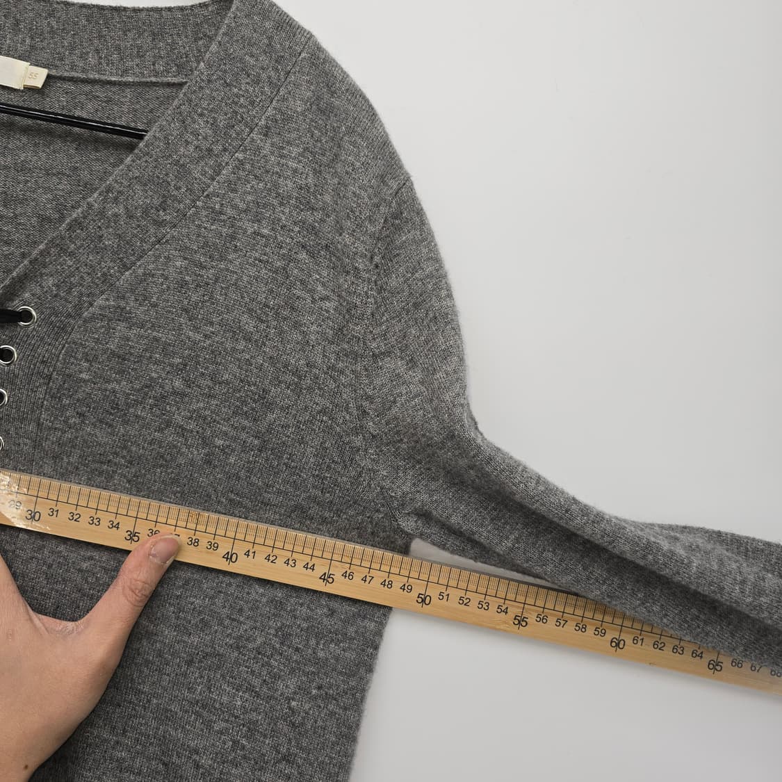 Jessi NY 더블유엠 니트 가디건 그레이 레이스업 상품이미지10