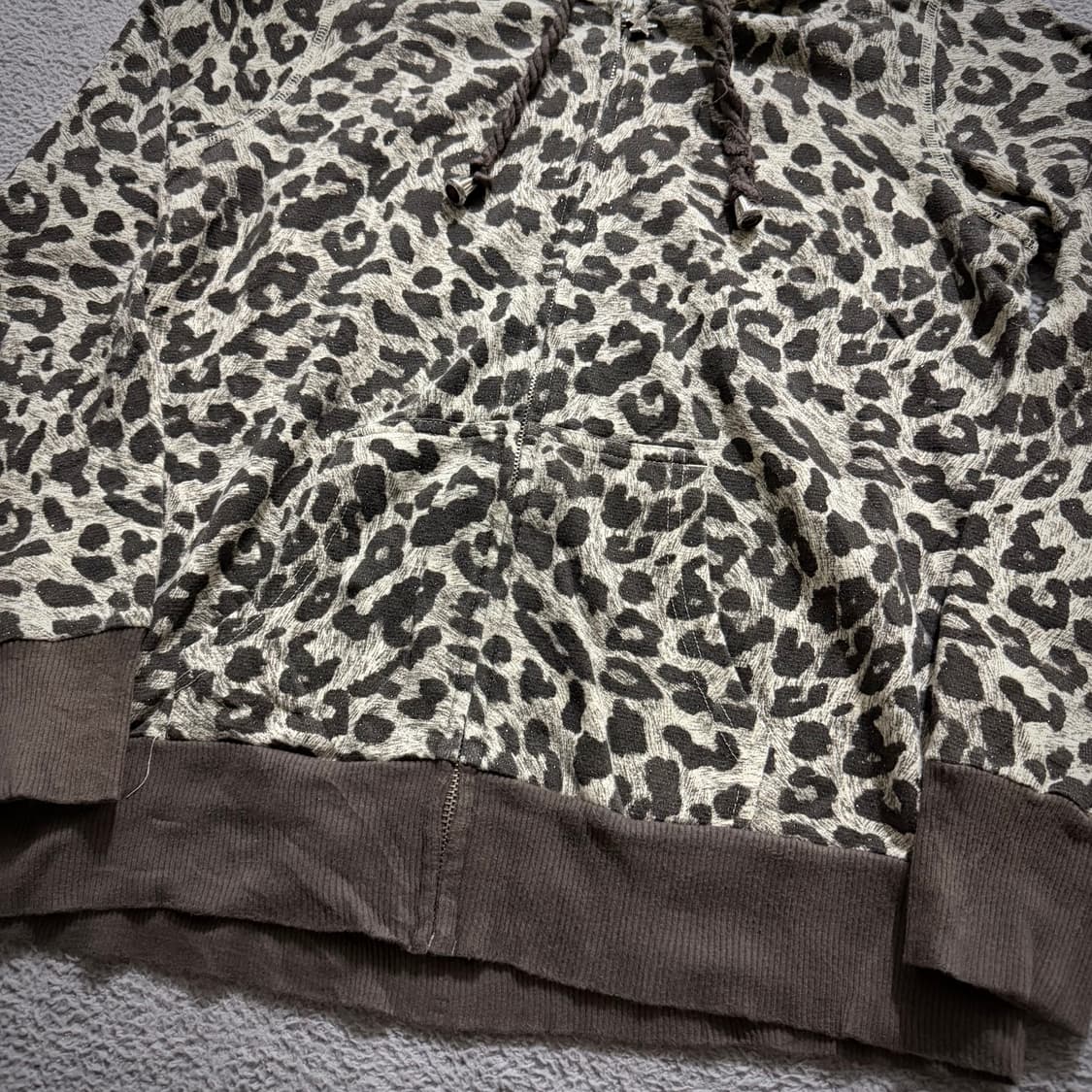 Leopard y2k hoodie 상품이미지3
