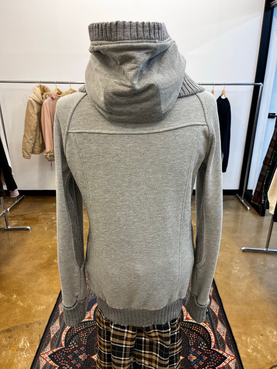 류류 니트 칼라 후드 집업 블루종 상품이미지5