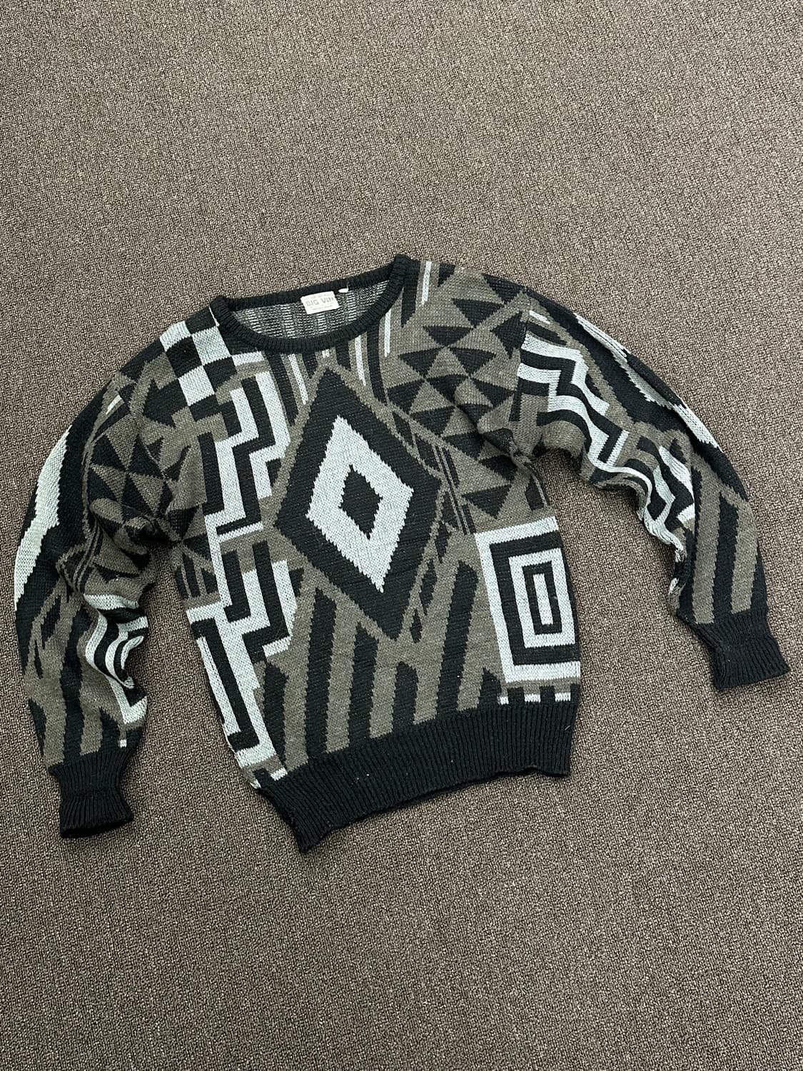 OS)BIG VIN 빈티지 에스닉 나바호 패턴 울 혼방 니트  상품이미지2