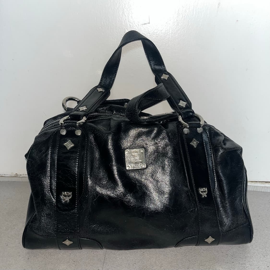 MCM 엠씨엠 shoulder bag 스터드 블랙레더 y2k 갸루 숄더백 상품이미지3