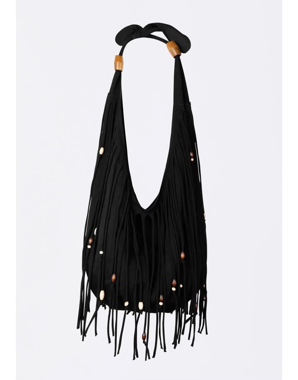 스컬프터 Shaggy Fringe Market Bag Black 상품이미지1