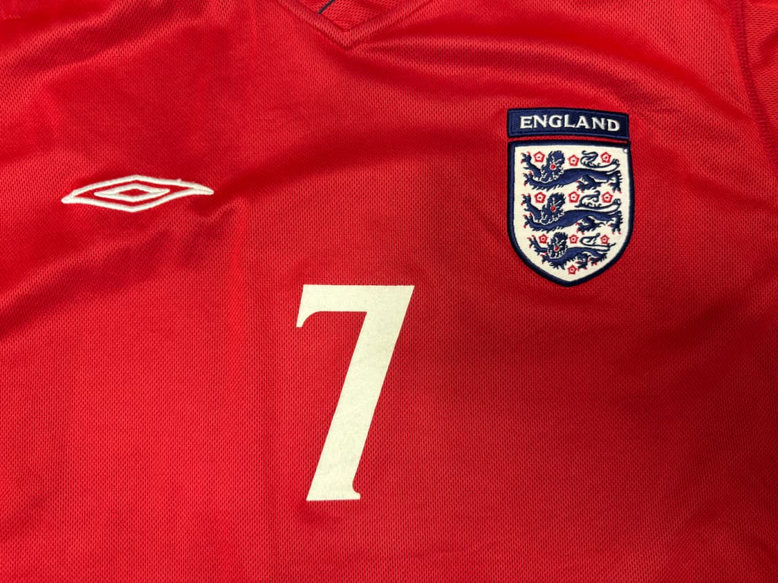 [S] 엄브로 잉글랜드 국대 02-04 어웨이 베컴 마킹 유니폼 상품이미지5