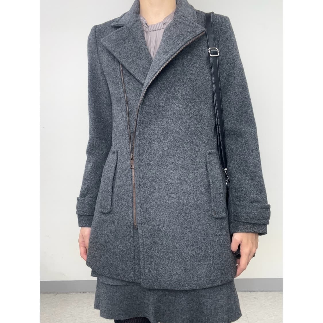 빈티지 차콜 하프 코트 상품이미지5
