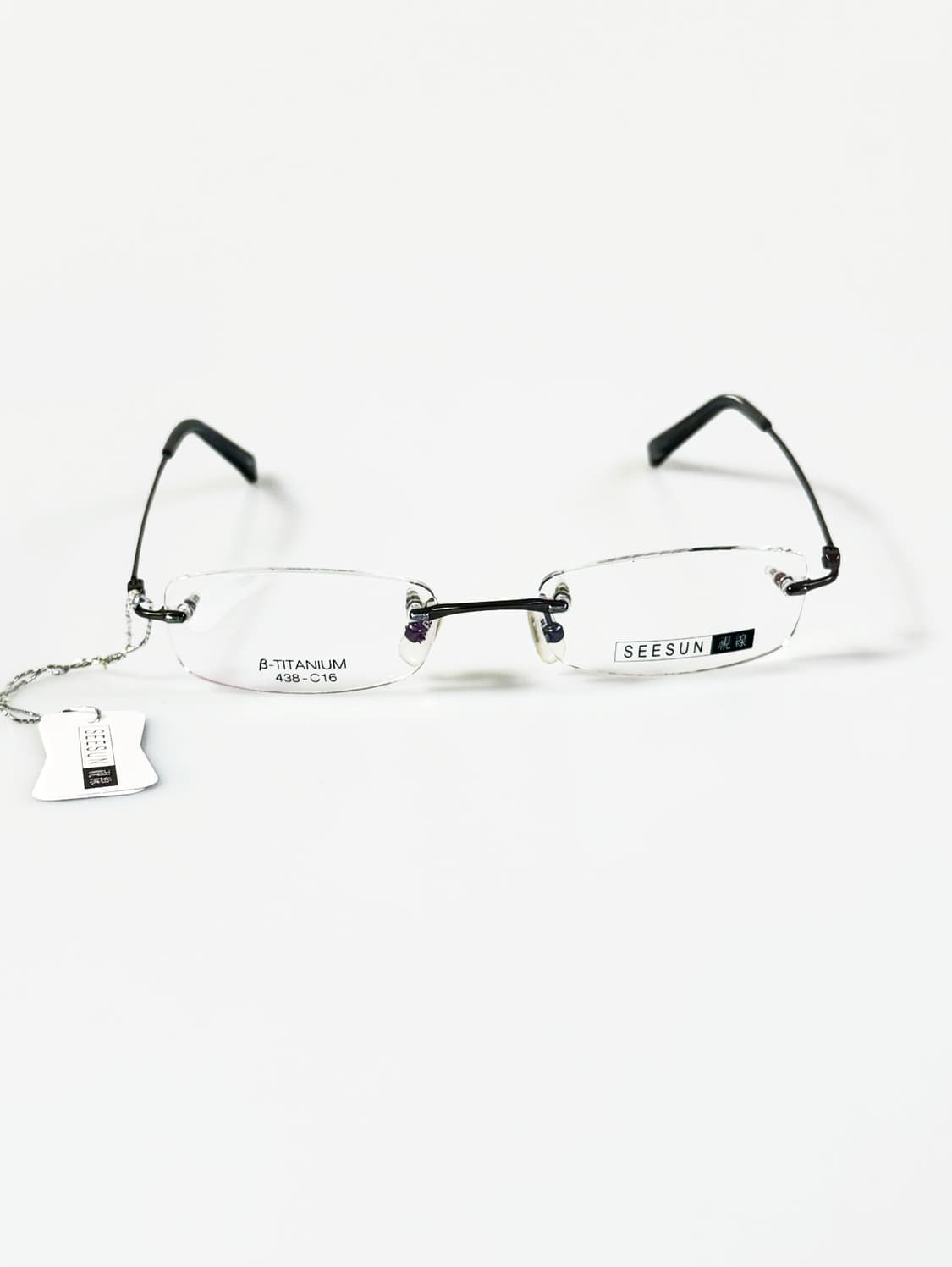 SEESUN 티타늄 무테 스퀘어 메탈 프레임 빈티지 안경 상품이미지1