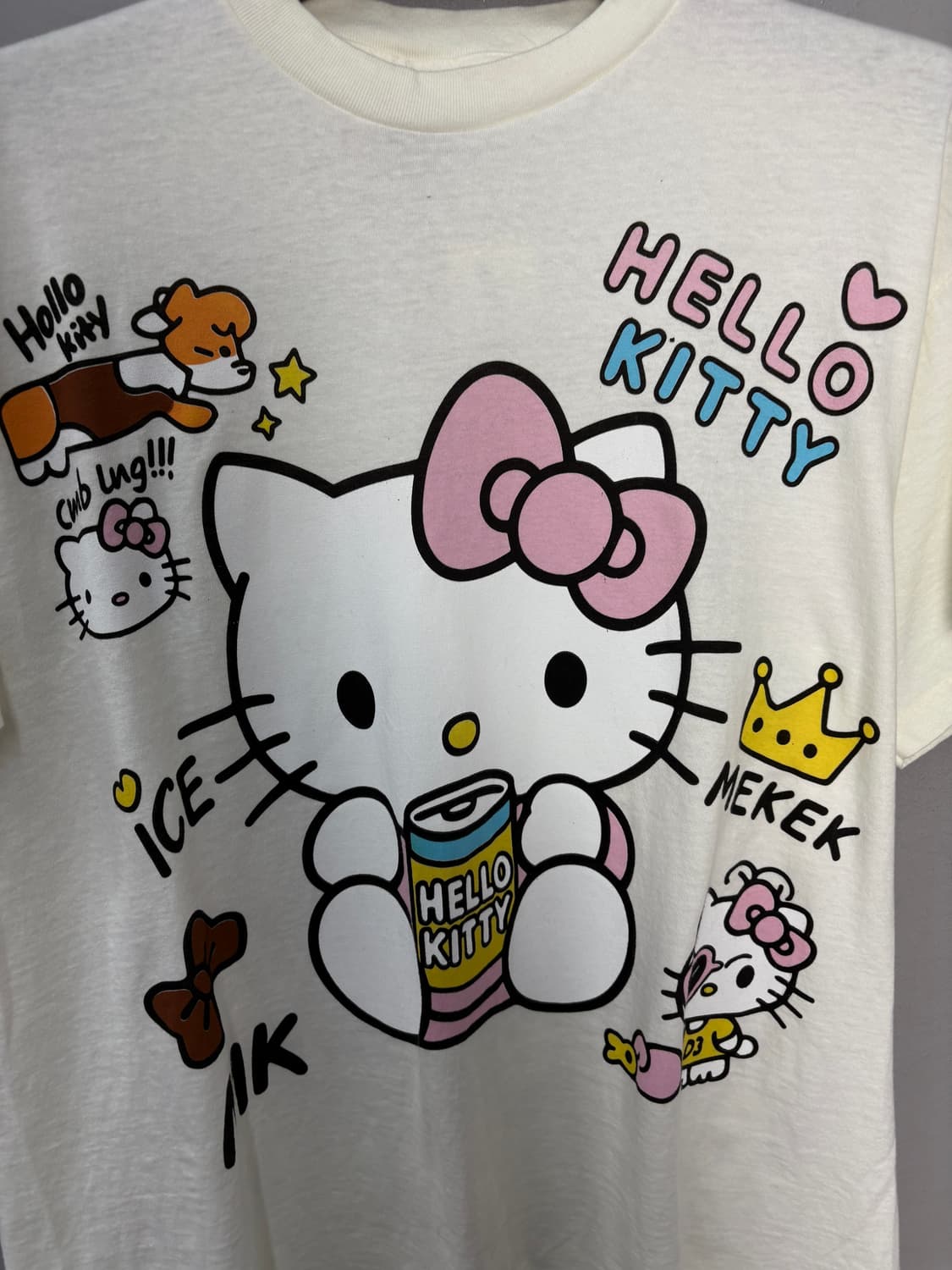 빈티지 헬로키티 y2k 오버핏 화이트 반팔 A3709 상품이미지3