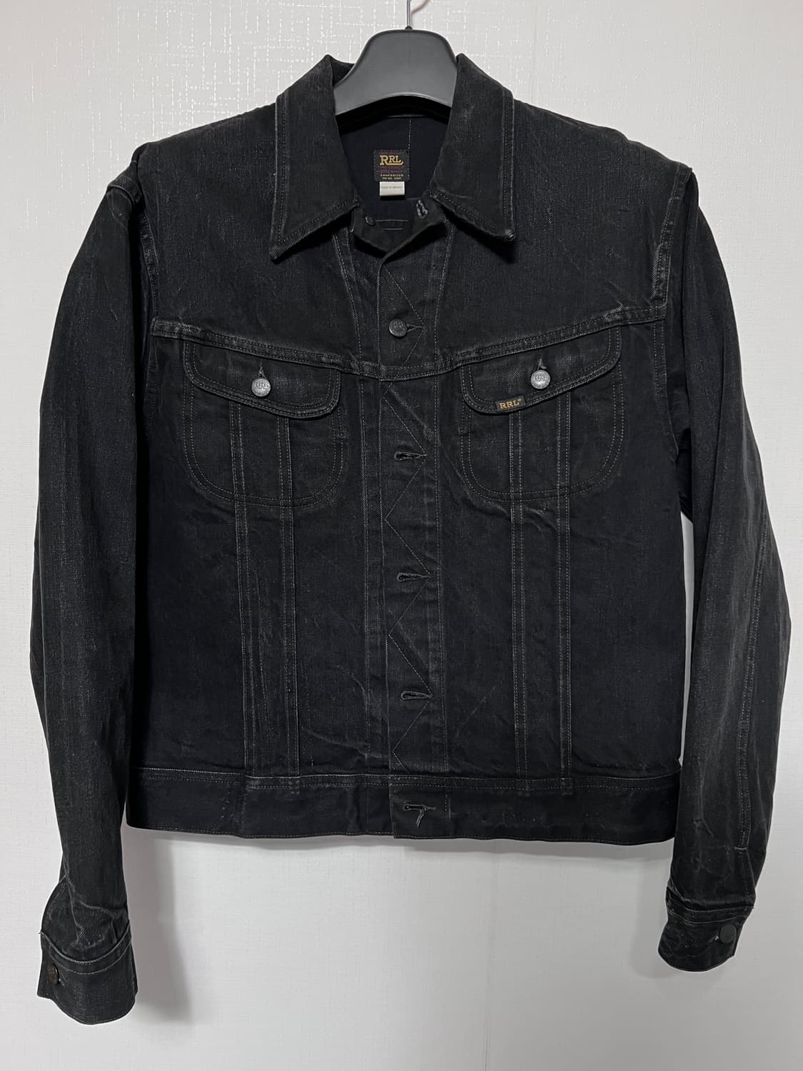 새상품급) rrl 271 블랙 L / 더블알엘 트러커 데님 자켓 리 상품이미지1