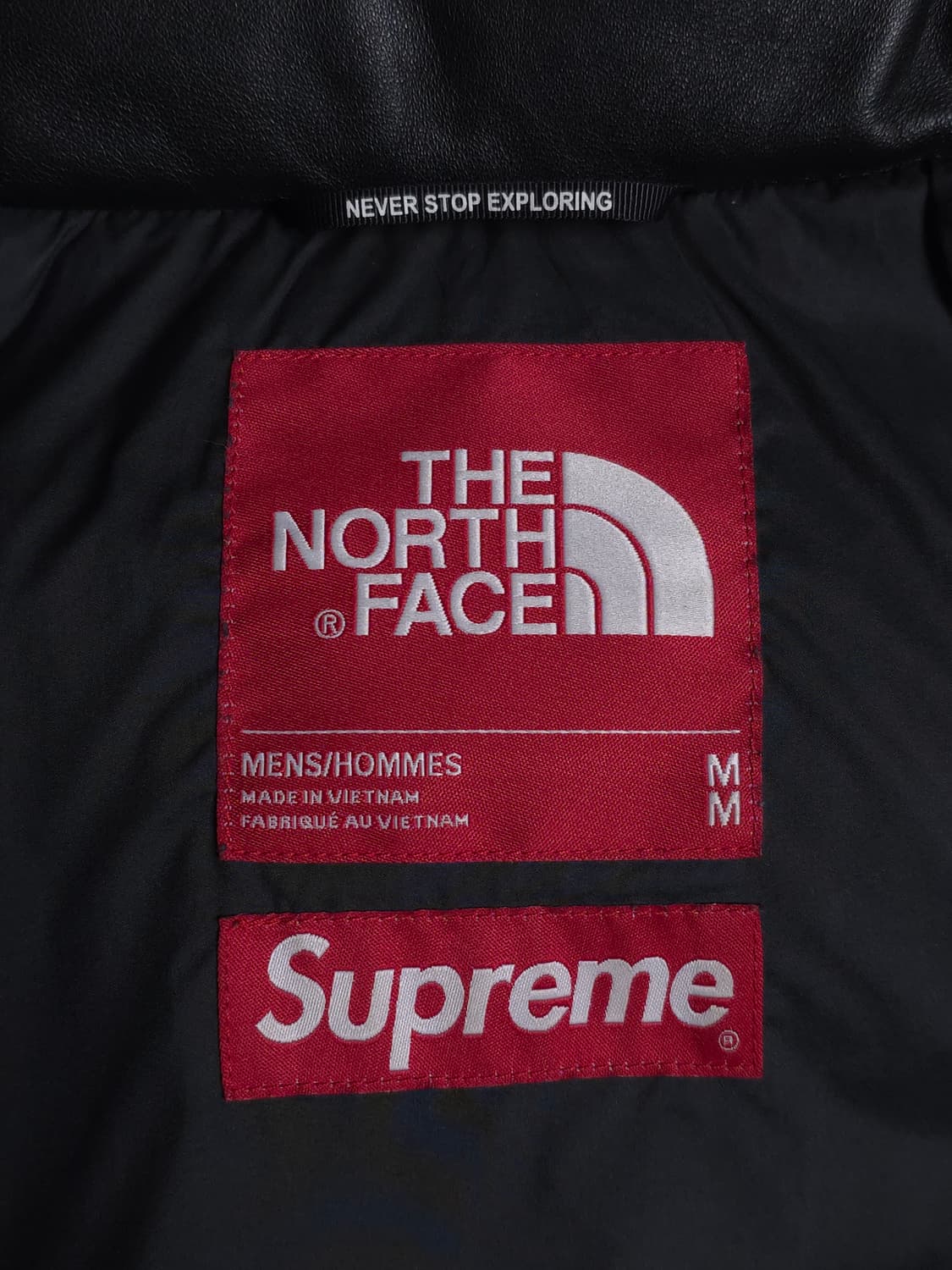 [M] 슈프림 노스페이스 레더 눕시 패딩 블랙 상품이미지7