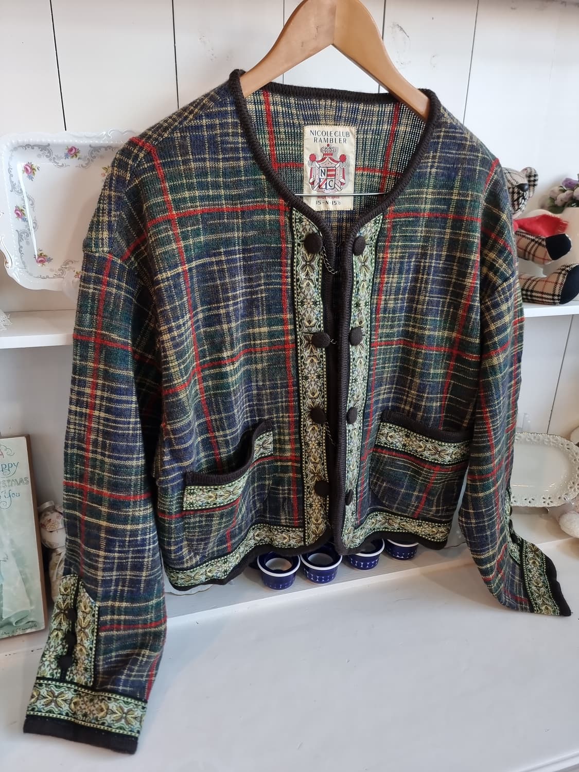 니콜클럽 램블러 울 체크 자켓 상품이미지4