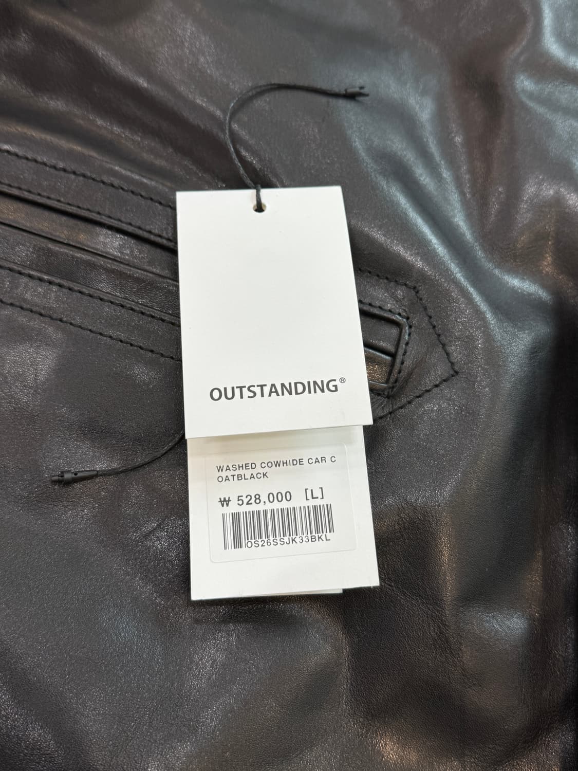 아웃스탠딩 워시드 카우하이드 카코트 - 블랙 L사이즈 상품이미지4