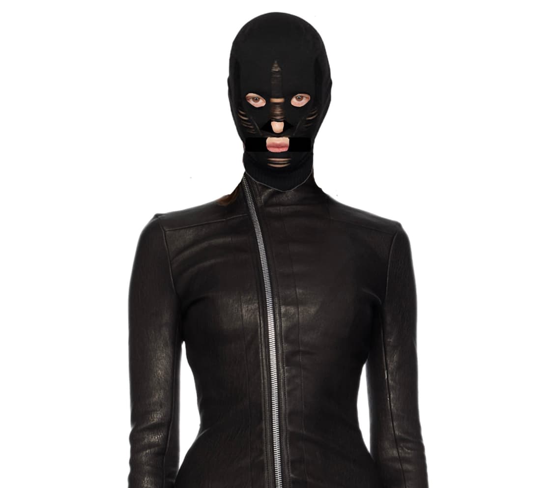 릭오웬스 25ss 런웨이 헐리웃 스컬 바라클라바 블랙 상품이미지2