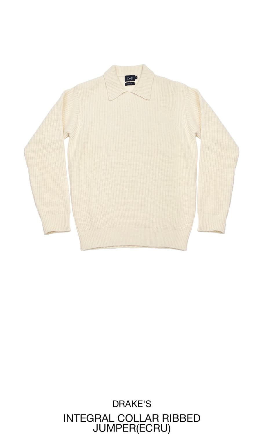 DRAKE'S INTEGRAL COLLAR RIBBED JUMPER 상품이미지2