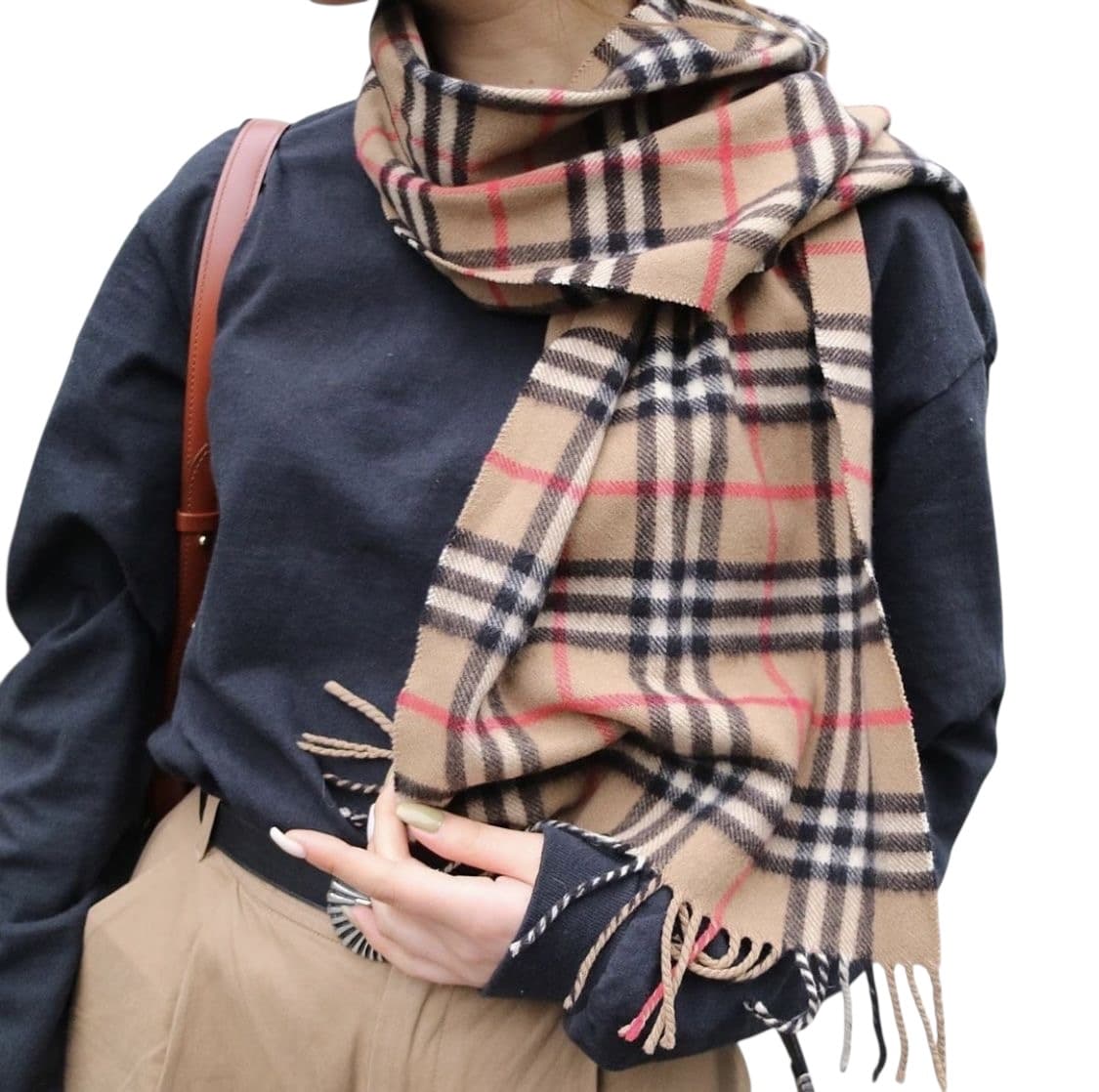 정품 버버리 노바체크 베이지 머플러 상품이미지2