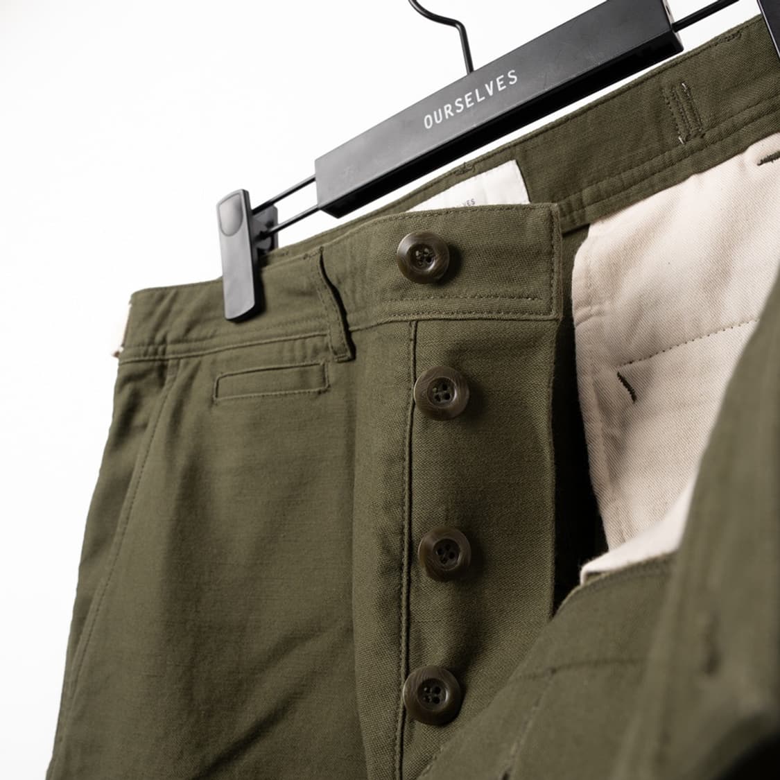 [1] 아워셀브스 백사틴 bdu 쇼츠 올리브 드랩 반바지 상품이미지2