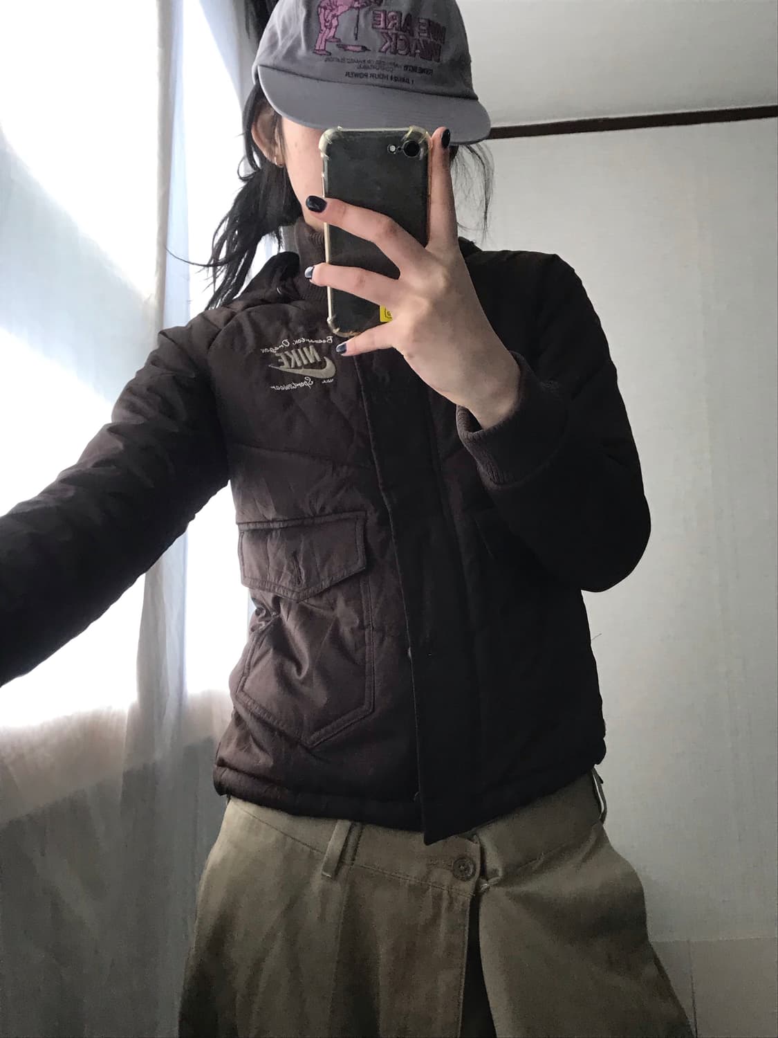 나이키 브라운 후드 패딩 상품이미지1