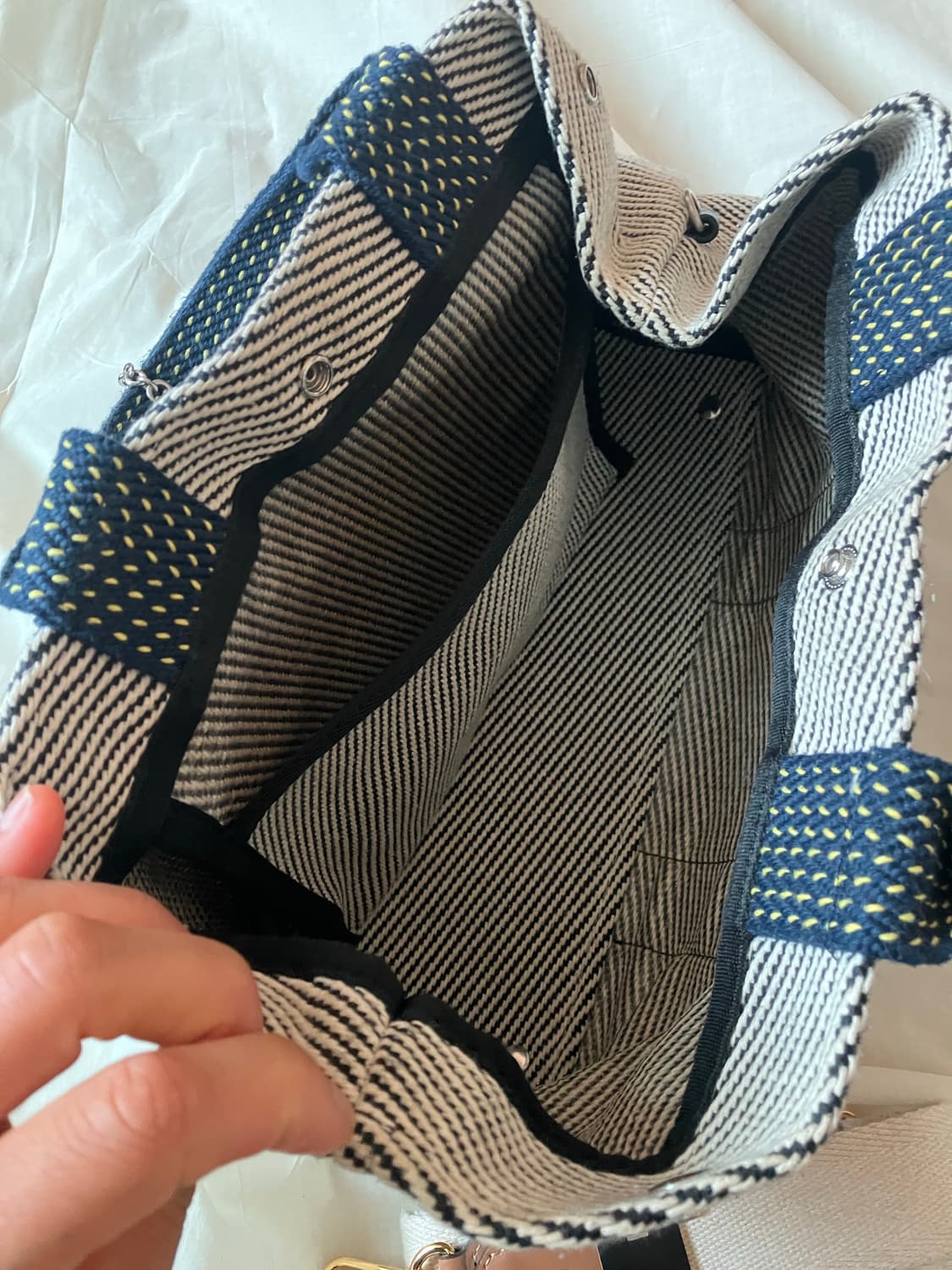 스티치 복주머니 가방 상품이미지3