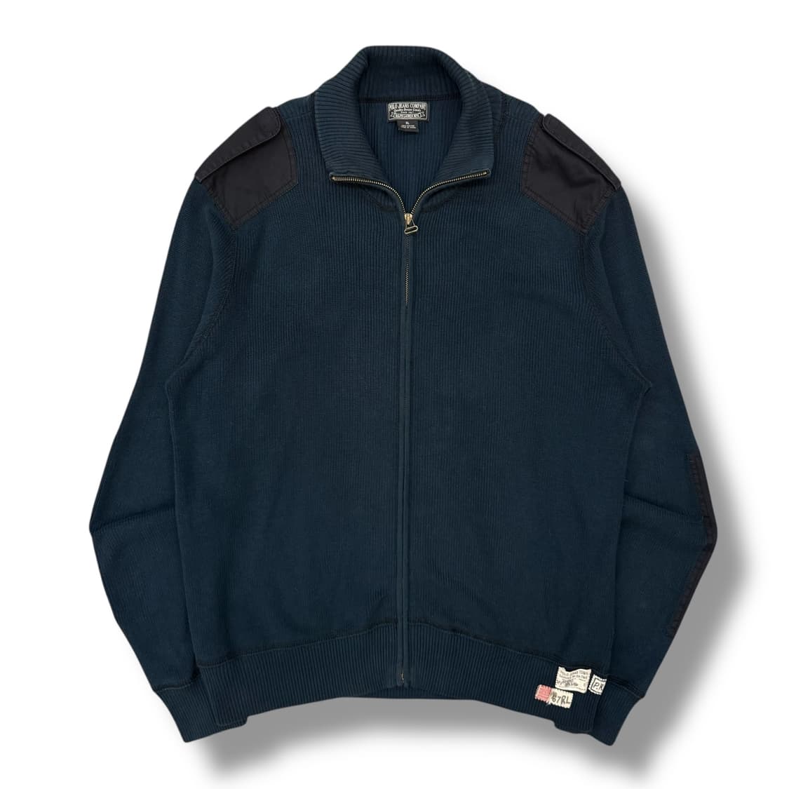 폴로진스 숄더패치 니트집업 r1999 상품이미지1