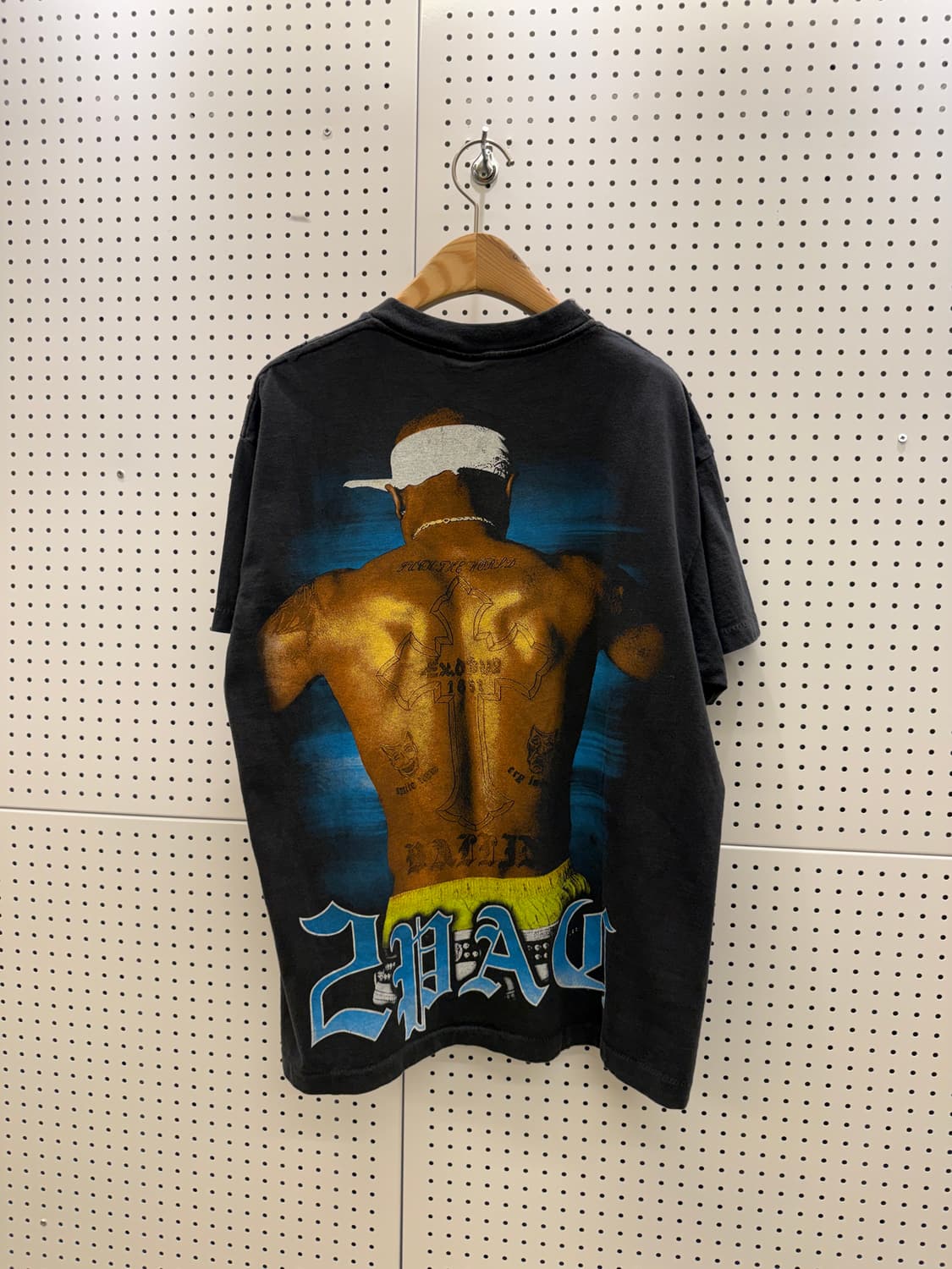빈티지 투팍 샤커 얼굴 프린팅 반팔 티셔츠 U1636 상품이미지3