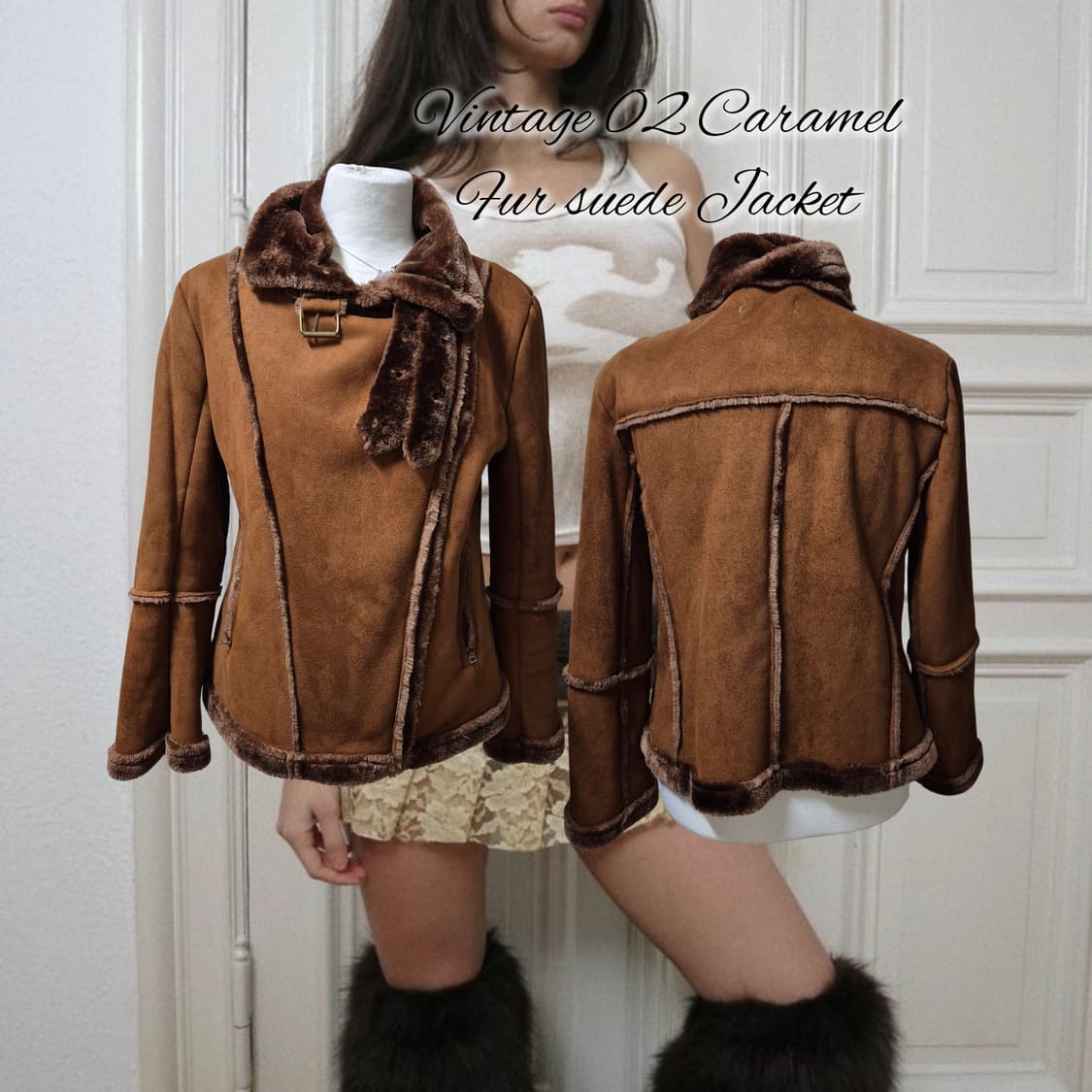Vintage 02 Caramel Fur suede Jacket 상품이미지1