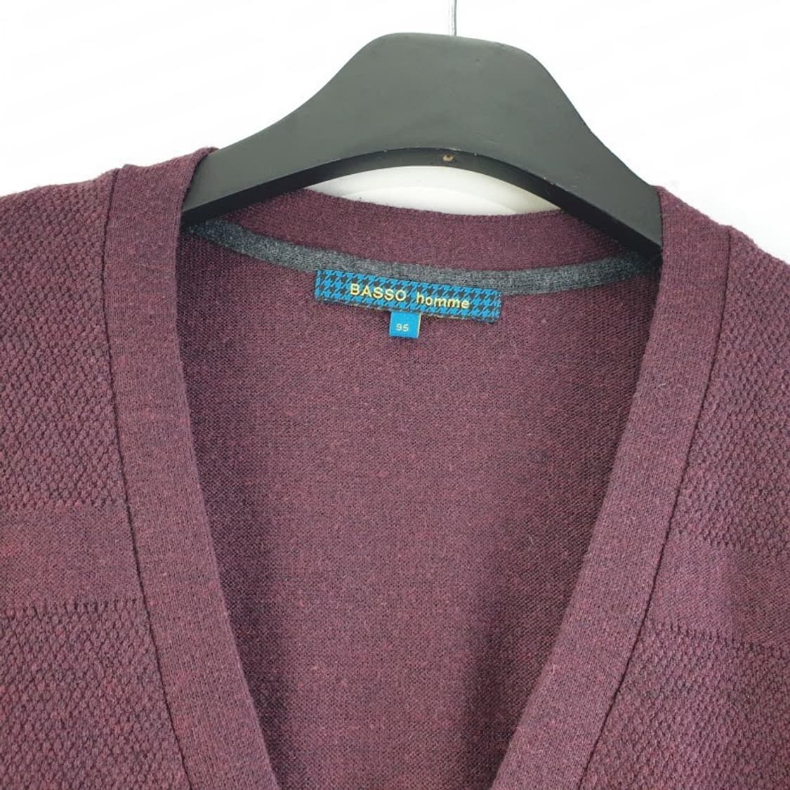 바쏘옴므 남성95 버건디 니트 가디건 M5915 상품이미지5