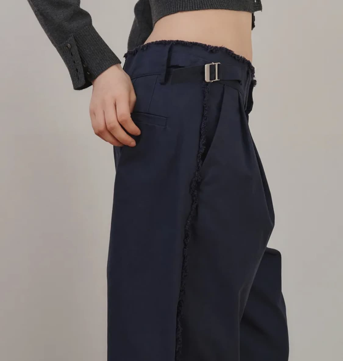 DESTROYED TROUSERS, NAVY 2 상품이미지3