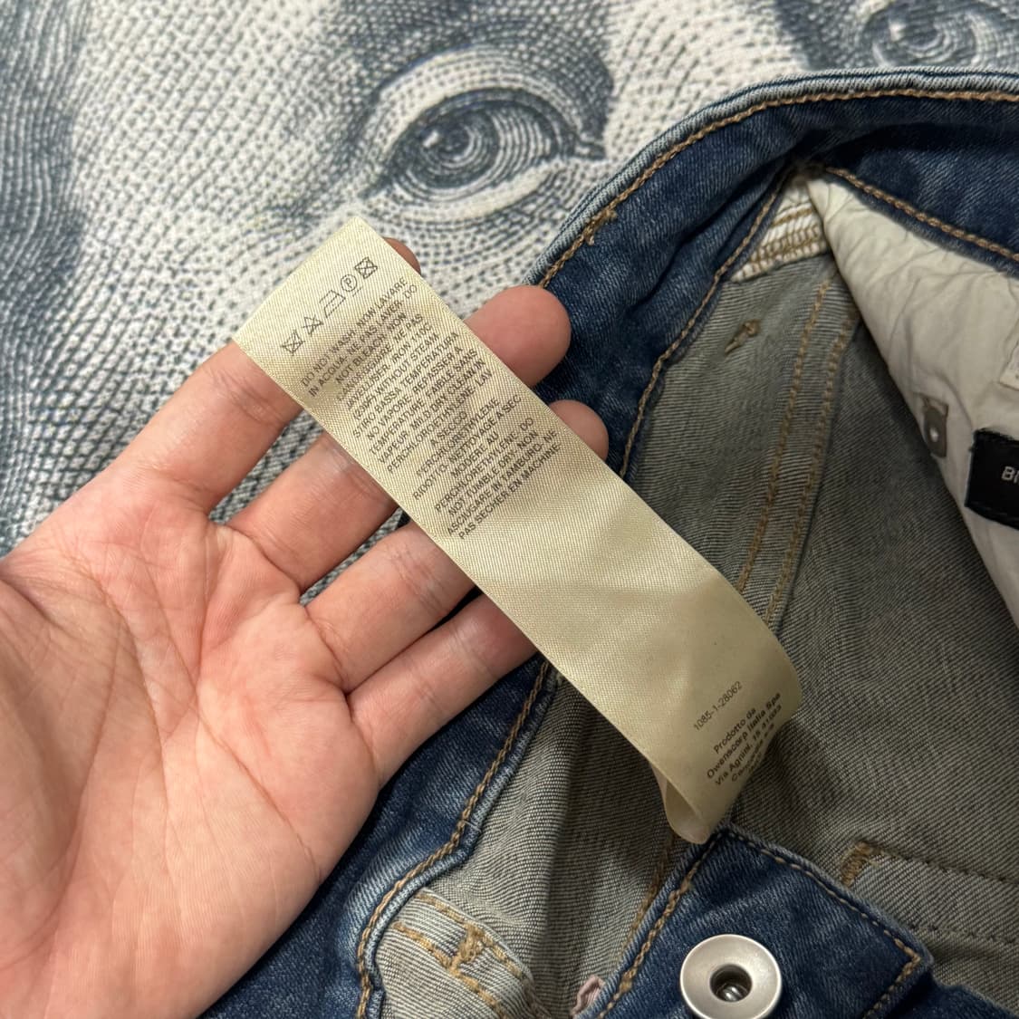 (28,새상품) 릭오웬스 바이어스 부츠컷 워시드 인디고 상품이미지4