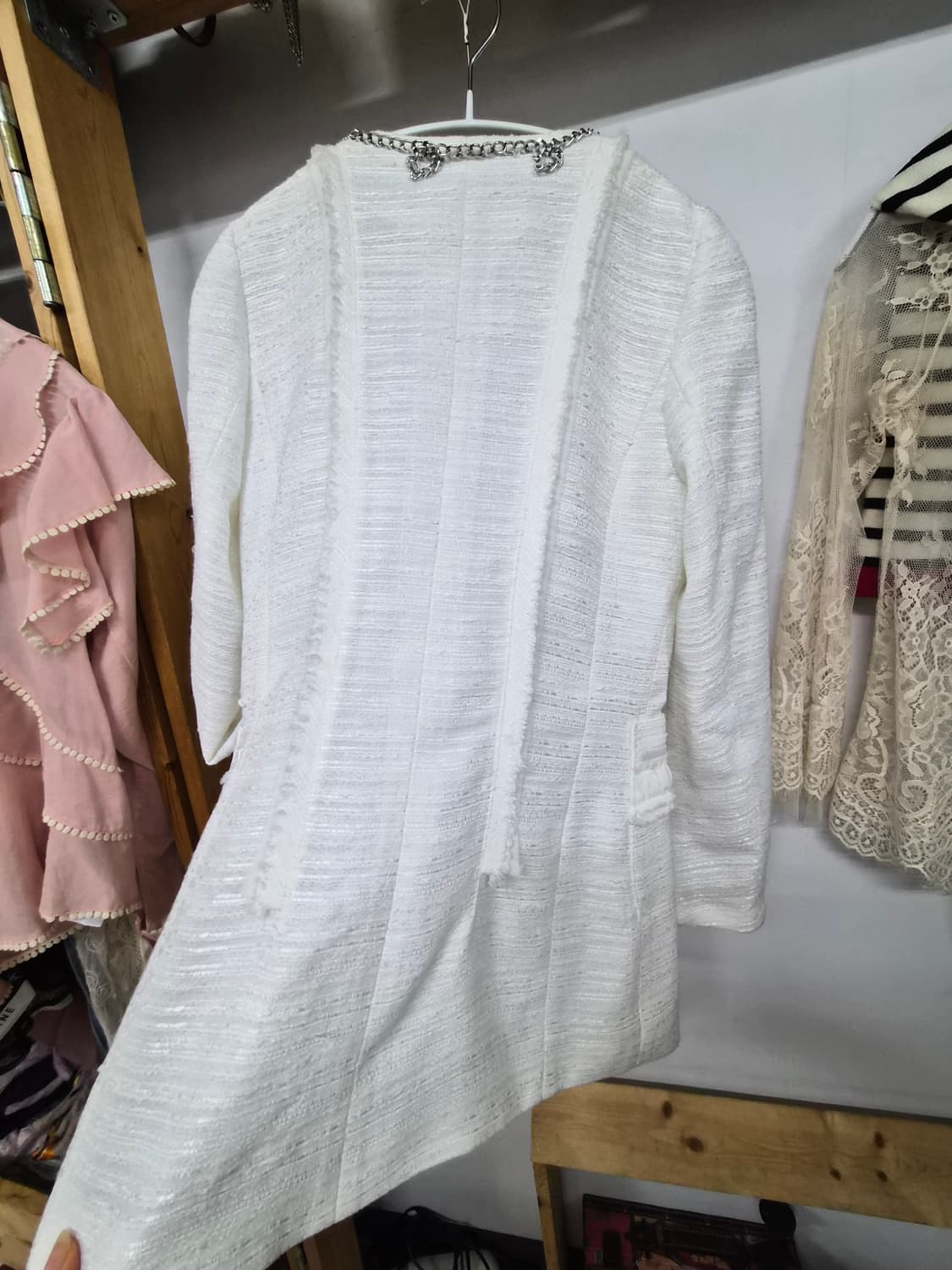 이태리 더베라 체인 트위드 자켓 상품이미지8