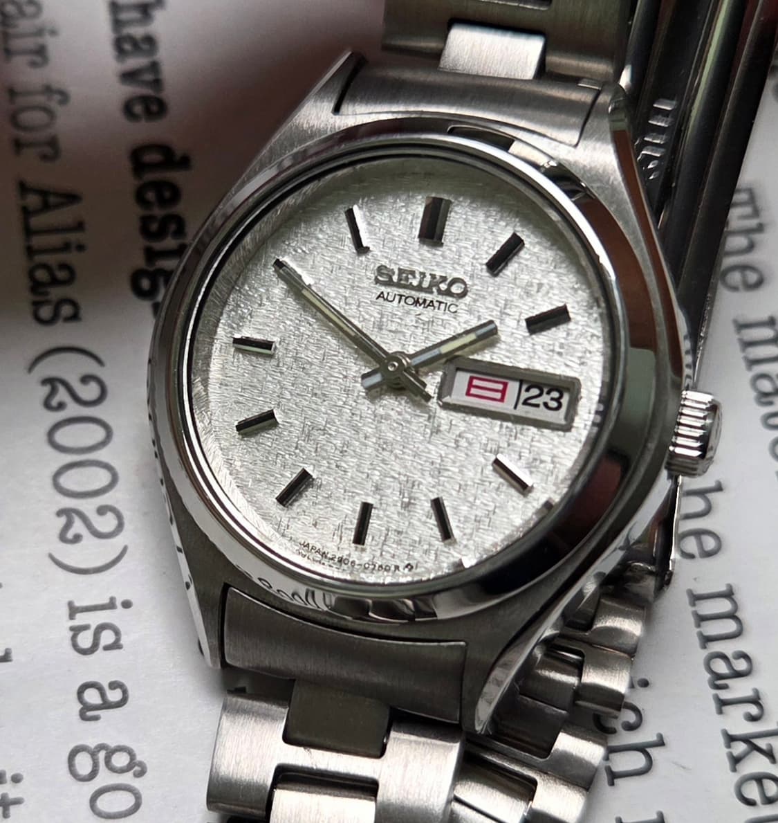 레어] 빈티지 세이코 눈송이 실버다이얼 한자 데이데이트 오토매틱 여성용  상품이미지10