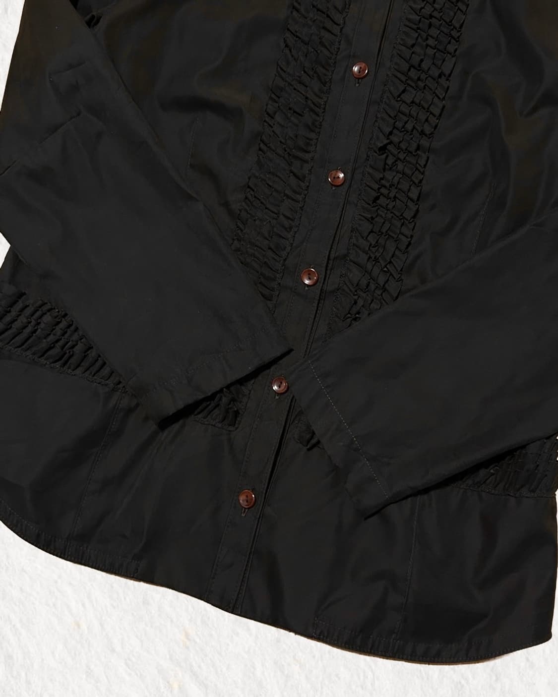 빈티지 프릴 다크브라운 셔츠 상품이미지3