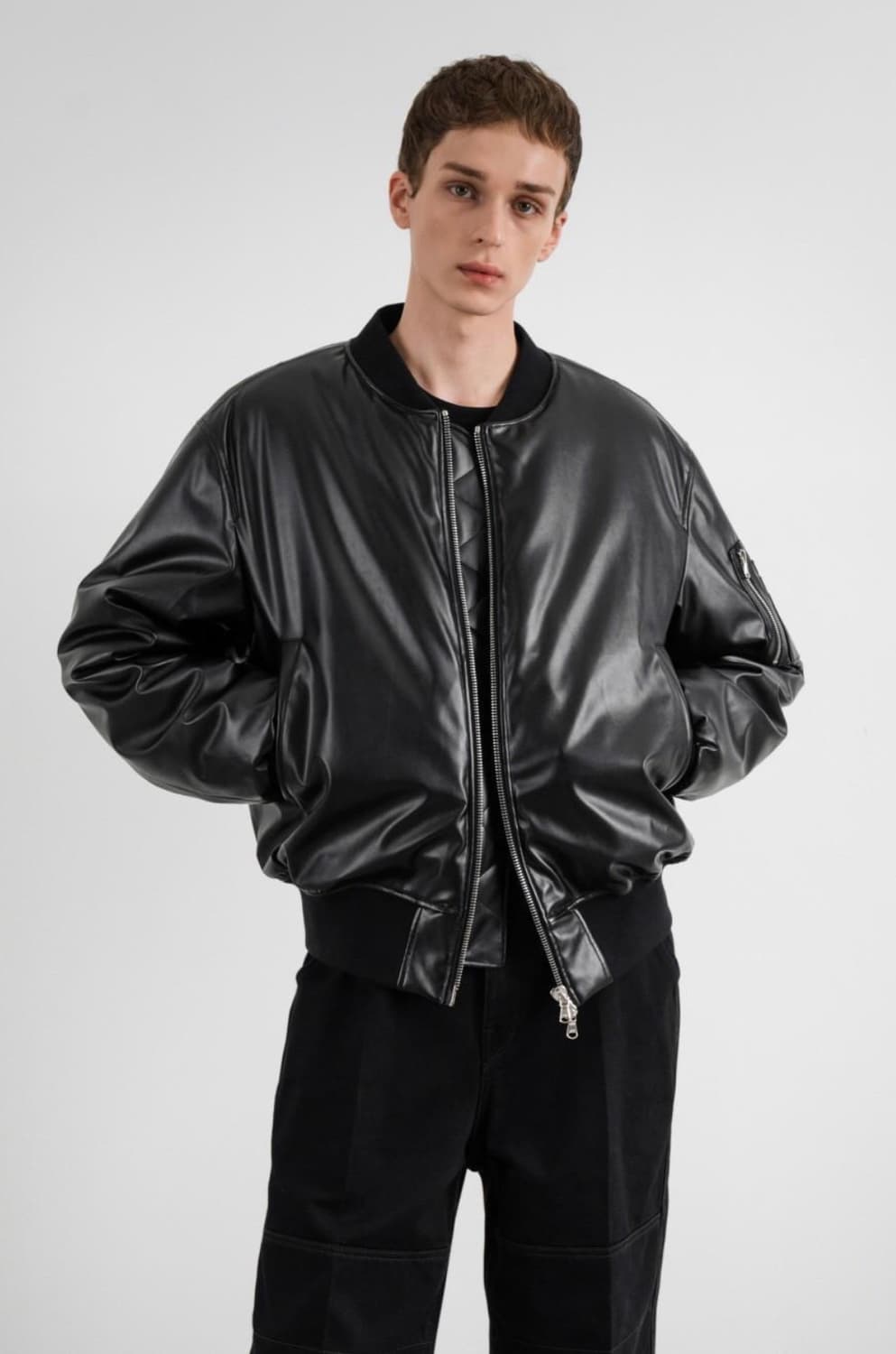 인사일런스 비건 레더 MA-1 (M) 상품이미지2