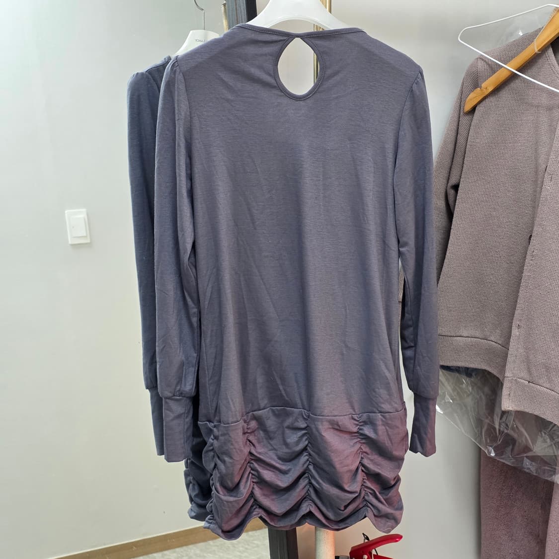 빈티지) 90s00s셔링 랩 모리걸st 롱슬리브 레이어드 스팽클 블라우스 상품이미지3