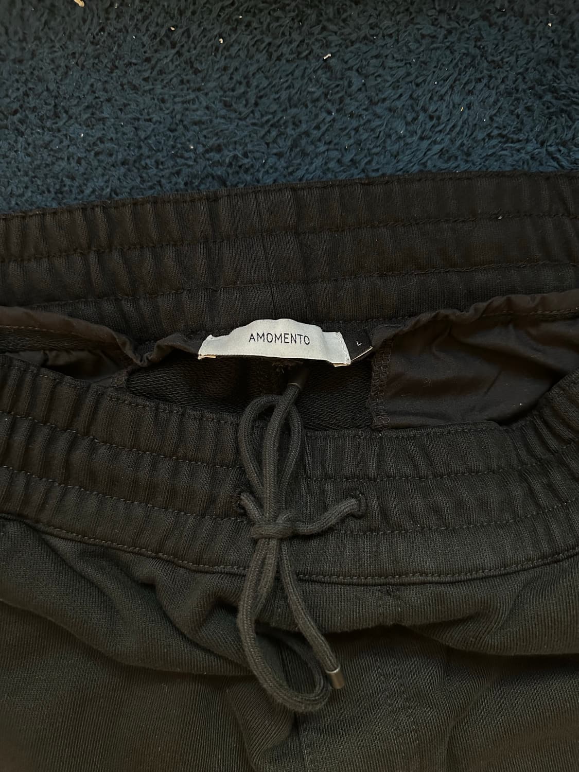 Amomento Drawstring Denim Pants Black L 상품이미지4