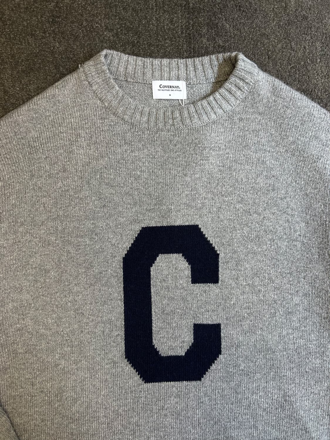 커버낫 C 로고 크루넥 니트 M 상품이미지2